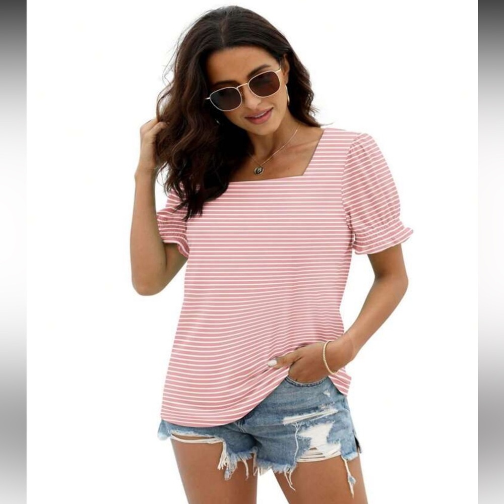SHEIN Pink Striped Blouse - Picture 4 of 4